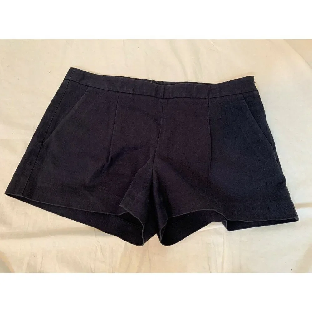Theory Womens Solid Navy Blue Mid Rise Shorts 4 Small